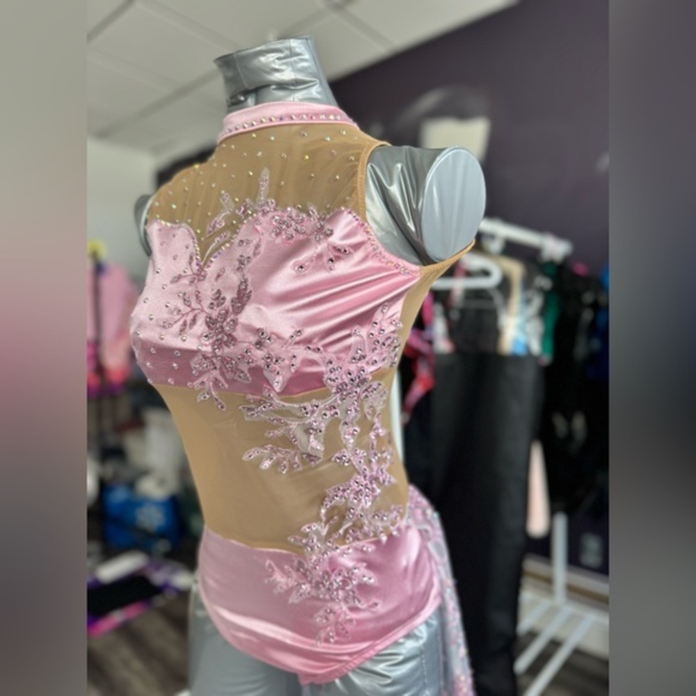 Pink and Nude Embellished Dance Costume